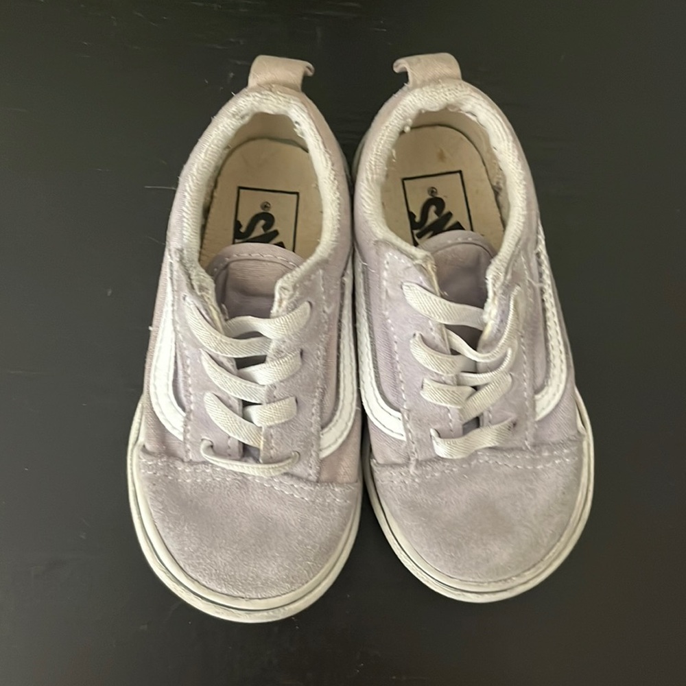 Used - toddler vans lavender with white stripe